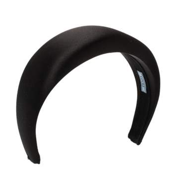 Pre Owned Prada Black Padded Satin Wide Headband