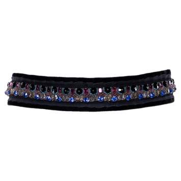 Pre Owned Prada Navy Blue Crystal Embellished Velvet Waist Belt (One Size)
