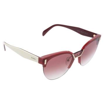 Pre Owned Prada Pink/White Acetate SPR04U Gradient Sunglasses