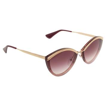 Pre Owned Prada Burgundy Acetate SPR07U Gradient Cat Eye Sunglasses