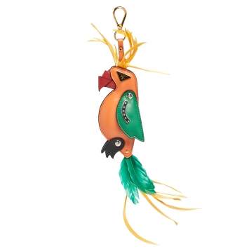 Pre Owned Prada Multicolor Leather and Feather Parrot Key Chain