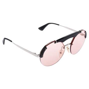 Pre Owned Prada Pink Acetate SPR52U Pilot Sunglasses