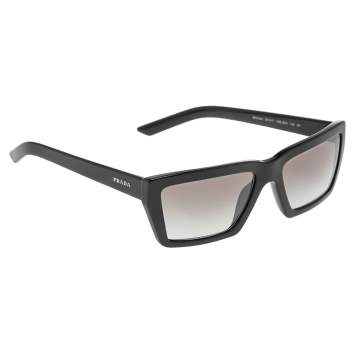 Pre Owned Prada Black Acetate SPR04V Gradient Rectangle Sunglasses
