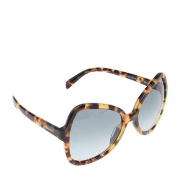 Pre Owned Prada Brown Havana SPR05S Gradient Oversized Sunglasses
