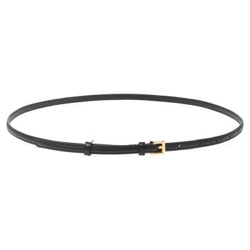 Pre Owned Prada Black Saffiano Lux Leather Slim Buckle Belt 80CM