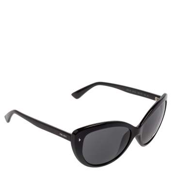 Pre Owned Prada Black SPR16S Cat Eye Sunglasses