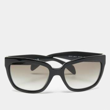 Pre Owned Prada Black Acetate Square Frame Spr07p Sunglasses