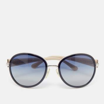 Pre Owned Prada Black & Printed/ Blue Gradient SPR51N Oversized Sunglasses