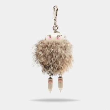 Pre Owned Prada Multicolor Fox Fur Millie Robot Keychain