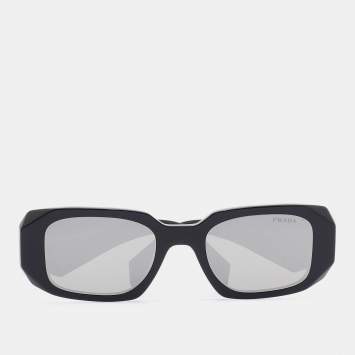 Pre Owned Prada Black/Slate Gray SPR17W Symbole Geometric Sunglasses