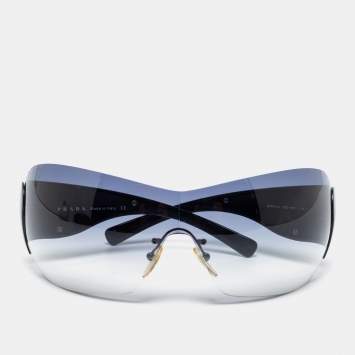 Pre Owned Prada Black Gradient SPR 51G Rimless Shield Sunglasses
