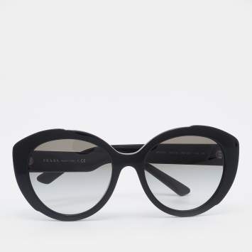Pre Owned Prada Black/Grey Gradient SPR01Y Oval Sunglasses