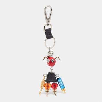 Pre Owned Prada Multicolor Saffiano Leather Robot Keyring/ Bag Charm