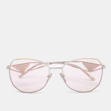 Pre Owned Prada Pink/Silver SPR57Y Gradient Oversized Sunglasses