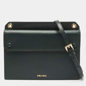 Pre Owned Prada Green Saffiano Leather Smartphone Case