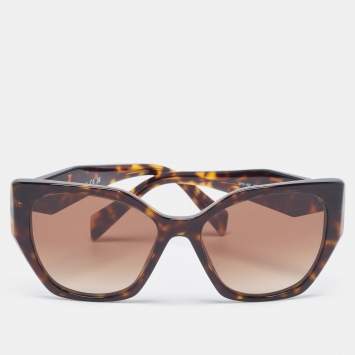 Pre Owned Prada Havanan Acetate SPR19Z Cat-Eyes Sunglasses