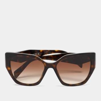 Pre Owned Prada Brown Gradient SPR19Z Cat Eye Sunglasses