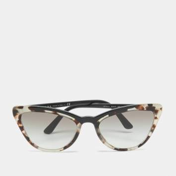 Pre Owned Prada Black Tortoiseshell Gradient SPR01V Cat Eye Sunglasses
