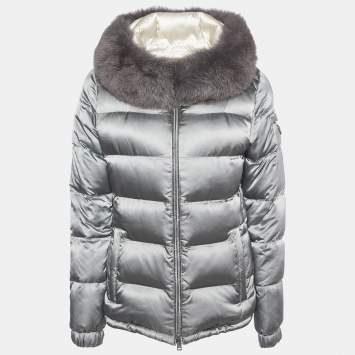 Pre Owned Prada Green Down Quilted Zip Up Jacket M