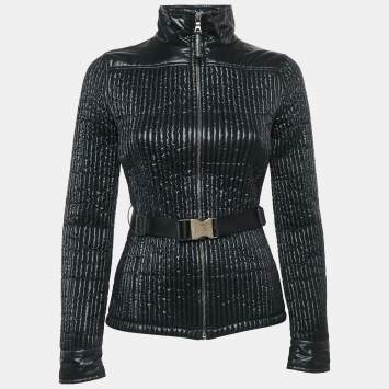 Prada Black Nylon Buckle Belted Zip-Up Jacket S