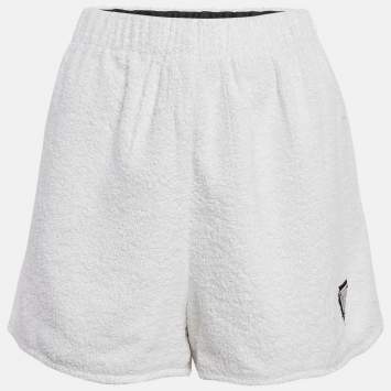 Pre Owned Prada White Cotton Terry Shorts XL