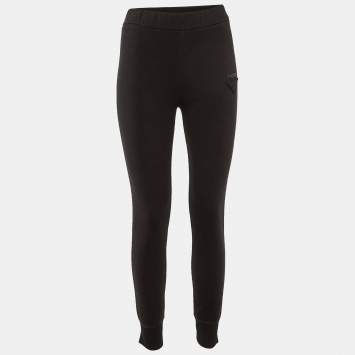 Prada Black Cotton Track Trousers M