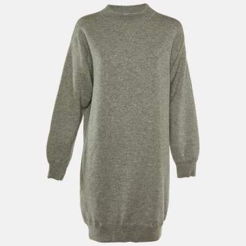 Prada Grey Cashmere Knit Sweater Dress S