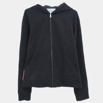 Prada Sport Zip Up Black Sweatshirt Women Size M