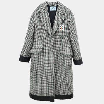 Prada Black Wool Coat Women Size 44