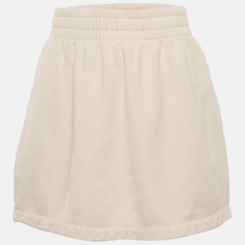 Pre Owned Prada Pink Cotton Jersey Drawstring Mini Skirt S