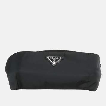 Pre Owned Prada Black Re-Nylon Bandeau Bra Top M