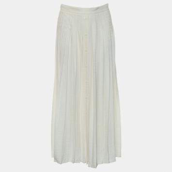 مملوكة مسبقًا Prada Logo-Jacquard Silk Pleated Skirt