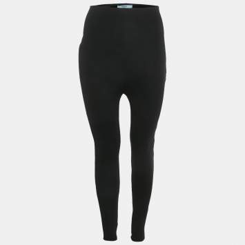 Pre Owned Prada Black Jersey High Rise Leggings XS
