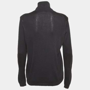 Prada Black Cashmere Elbow-Patch Detail Cardigan M Prada | TLC