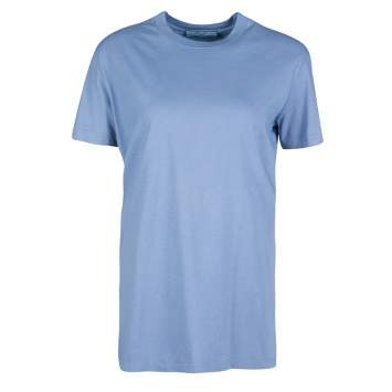 Pre Owned Prada Slate Blue Cotton Jersey Short Sleeve Crew Neck T-Shirt S