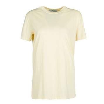 Pre Owned Prada Yellow Cotton Jersey Short Sleeve Crew Neck T-Shirt S