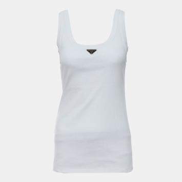 Pre Owned Prada Triangle Logo Tank Top