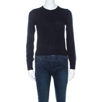 Pre Owned Prada Navy Blue Wool & Cashmere Knit Sweater S