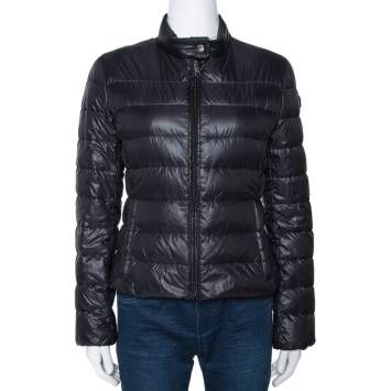 Pre Owned Prada Black Quilted Zip Front Puffer Jacket M