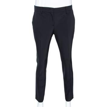 Prada Black Cropped Technical Trousers L