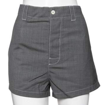 Pre Owned Prada Grey Wool Shorts M