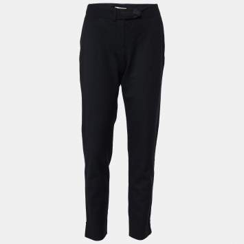 Pre Owned Prada Black Wool Tapered Leg Pants S