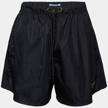 Pre Owned Prada Black Re-Nylon Shorts S
