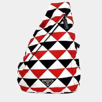 Pre Owned Prada Multicolor Re-Nylon Prada on Ice Collection Single-Rope Backpack