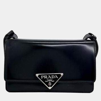 Pre Owned Prada Emblem Brushed Shoulder Bag