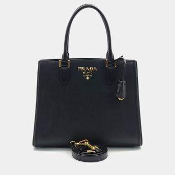 Pre Owned Prada Saffiano Tote And Shoulder Bag