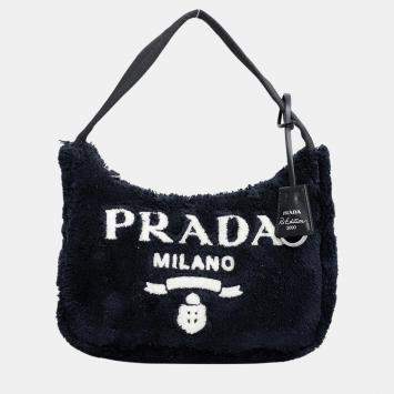 Prada Black Fabric Re- Edition 2000 Terry Bag 