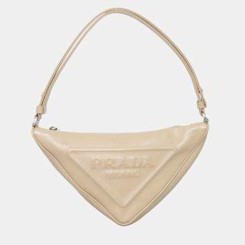 Prada Leather Triangle Pouch Bag