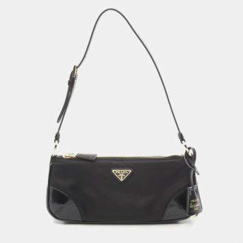Prada Black Nylon and Leather Re-Edition 2002 Shoulder Bag 