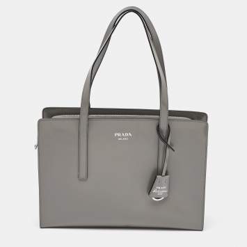 Prada Grey Smooth Leather Re-Edition 1995 Tote